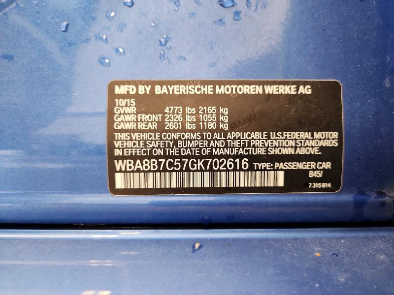 Продаж на аукціоні авто 2016 Bmw 340, vin: WBA8B7C57GK702616, номер лоту: 54690506