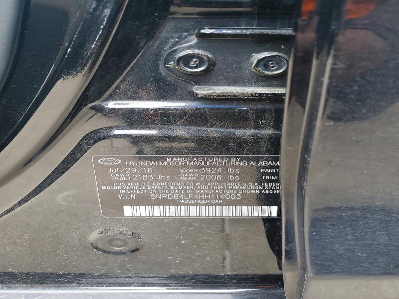 55214956 :رقم المزاد ، 5NPD84LF4HH114003 vin ، 2017 Hyundai Elantra مزاد بيع