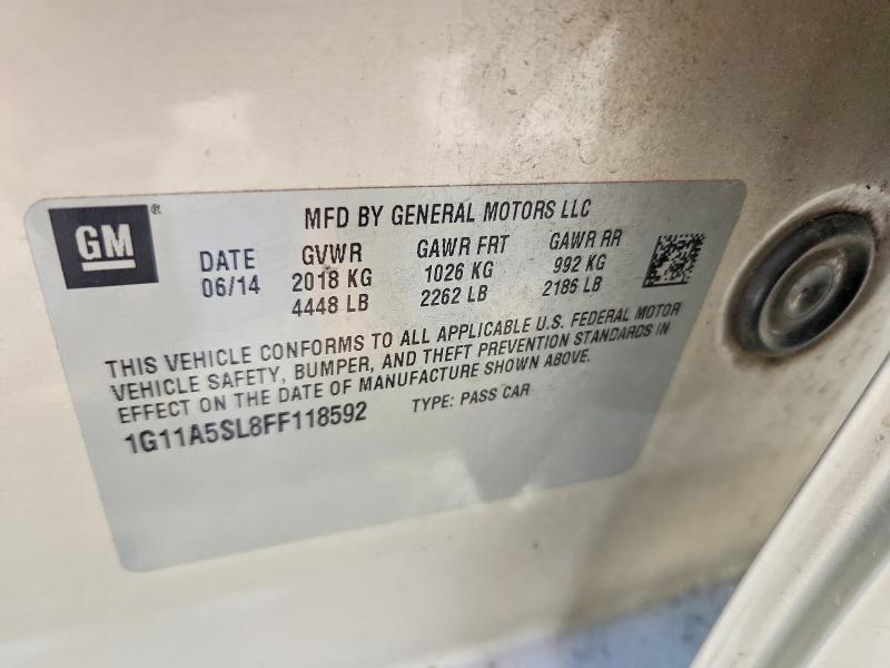 Продаж на аукціоні авто 2015 Chevrolet Malibu, vin: 1G11A5SL8FF118592, номер лоту: 55218256