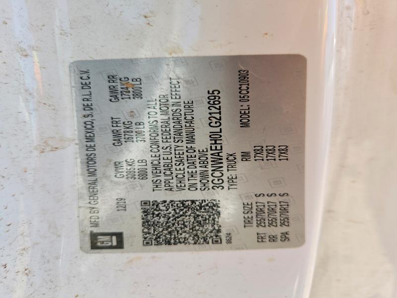 55183066 :رقم المزاد ، 3GCNWAEH0LG212695 vin ، 2020 Chevrolet Silverado مزاد بيع