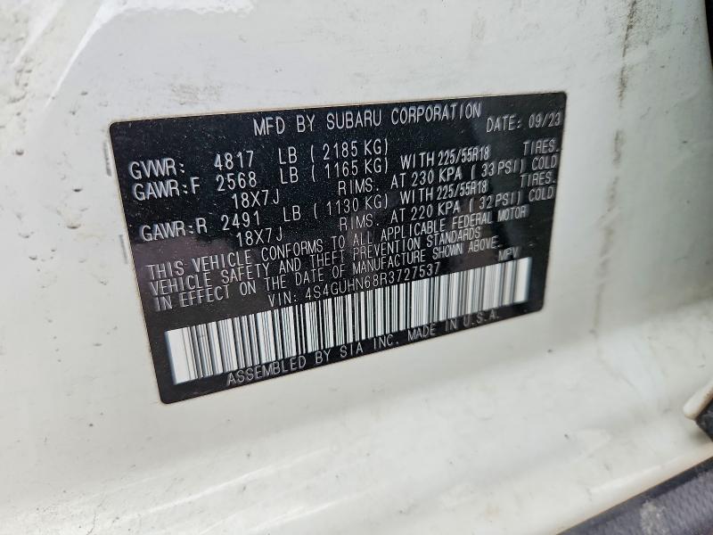 2024 Subaru Crosstrek მანქანა იყიდება აუქციონზე, vin: 4S4GUHN68R3727537, აუქციონის ნომერი: 54139556