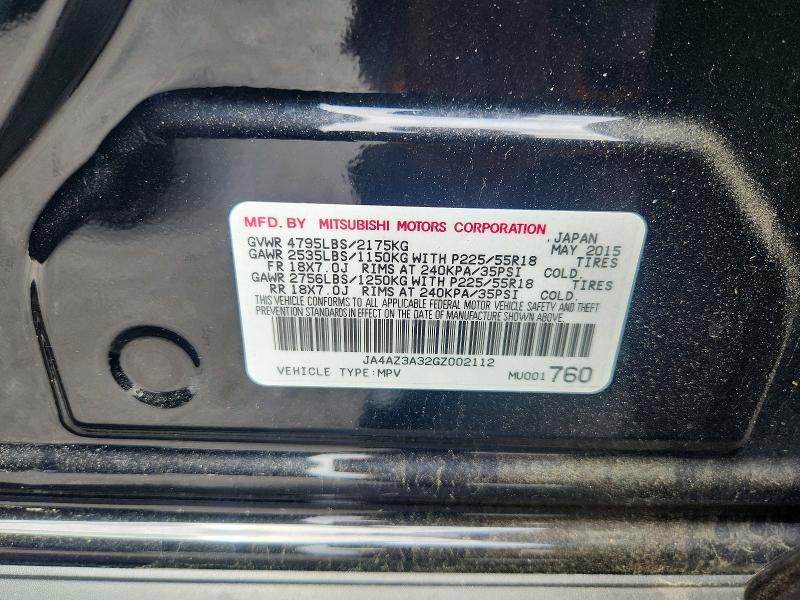 Aukcja sprzedaży 2016 Mitsubishi Outlander, vin: JA4AZ3A32GZ002112, numer aukcji: 54185296