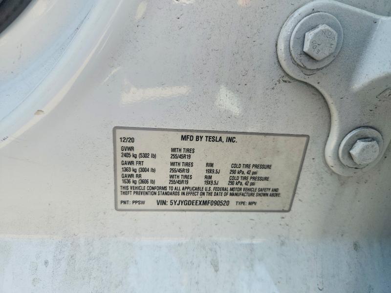 Aukcja sprzedaży 2021 Tesla Model Y, vin: 5YJYGDEEXMF090520, numer aukcji: 54627536