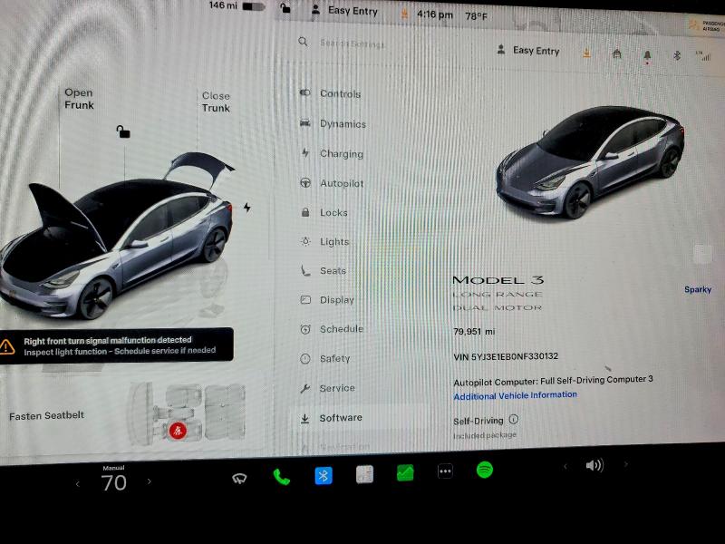 Auction sale of the 2022 Tesla Model 3, vin: 5YJ3E1EB0NF330132, lot number: 52437896
