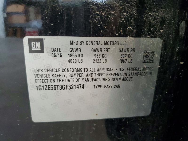 Aukcja sprzedaży 2016 Chevrolet Malibu, vin: 1G1ZE5ST8GF321474, numer aukcji: 52388796