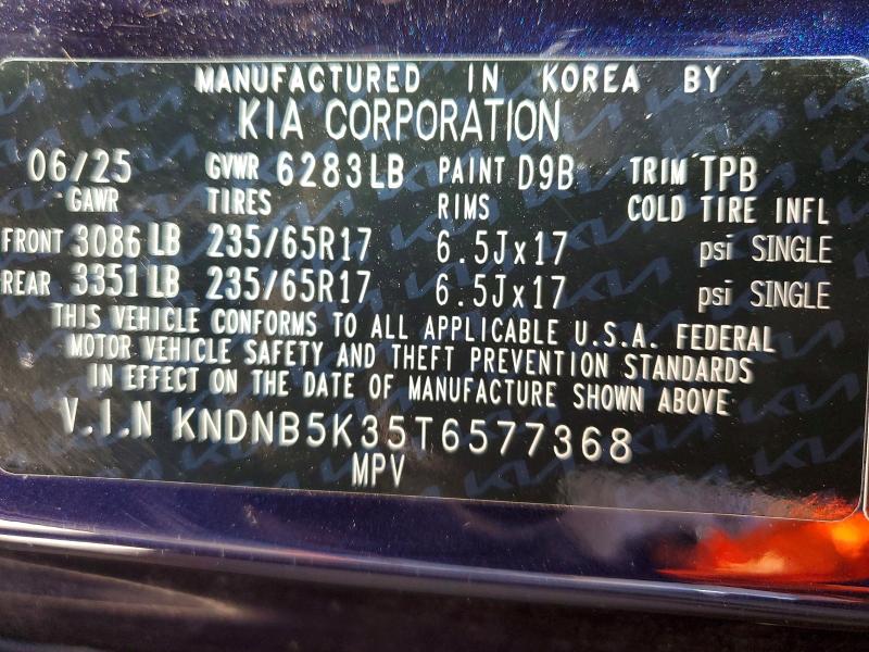 53207716 :رقم المزاد ، KNDNB5K35T6577368 vin ، 2026 Kia Carnival مزاد بيع