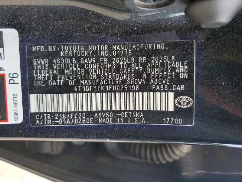 Aukcja sprzedaży 2015 Toyota Camry, vin: 4T1BF1FK1FU025198, numer aukcji: 51803986