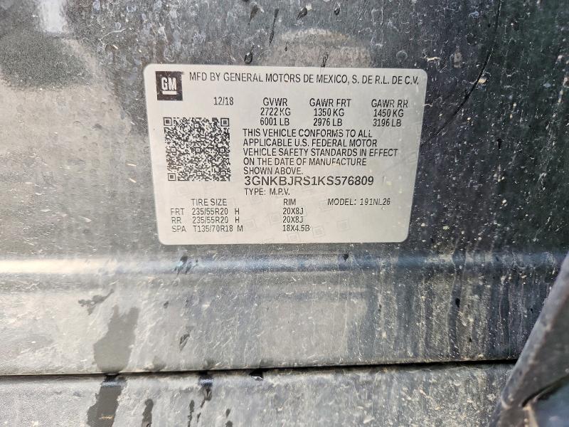 52302746 :رقم المزاد ، 3GNKBJRS1KS576809 vin ، 2019 Chevrolet Blazer مزاد بيع