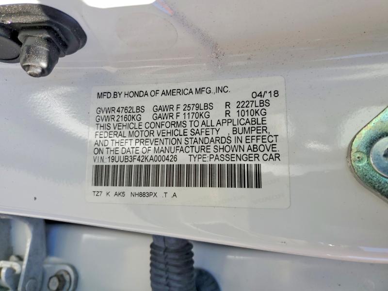 Aukcja sprzedaży 2019 Acura Tlx, vin: 19UUB3F42KA000426, numer aukcji: 53201166