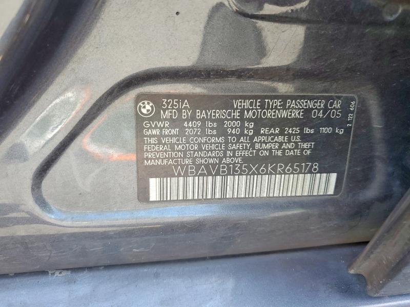 52955176 :رقم المزاد ، WBAVB135X6KR65178 vin ، 2006 Bmw 325 مزاد بيع