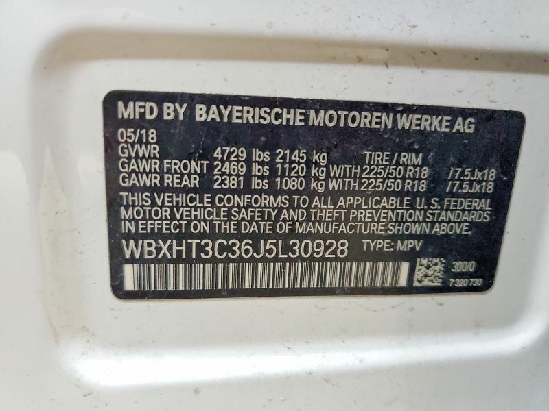 Aukcja sprzedaży 2018 Bmw X1, vin: WBXHT3C36J5L30928, numer aukcji: 53995196