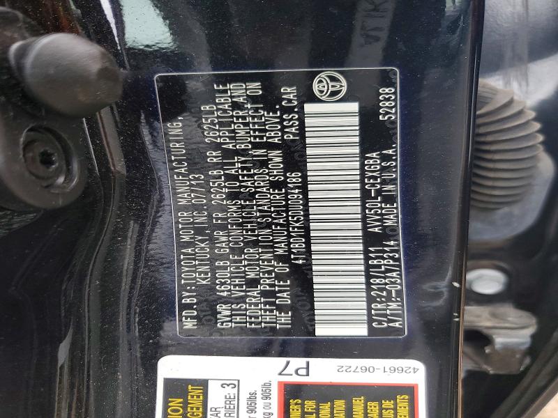 Продажа на аукционе авто 2013 Toyota Camry Hybrid, vin: 4T1BD1FK5DU094186, номер лота: 53316276