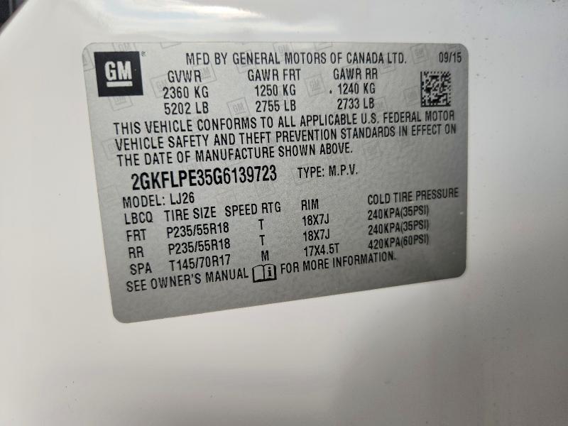 Продаж на аукціоні авто 2016 Gmc Terrain, vin: 2GKFLPE35G6139723, номер лоту: 54786156