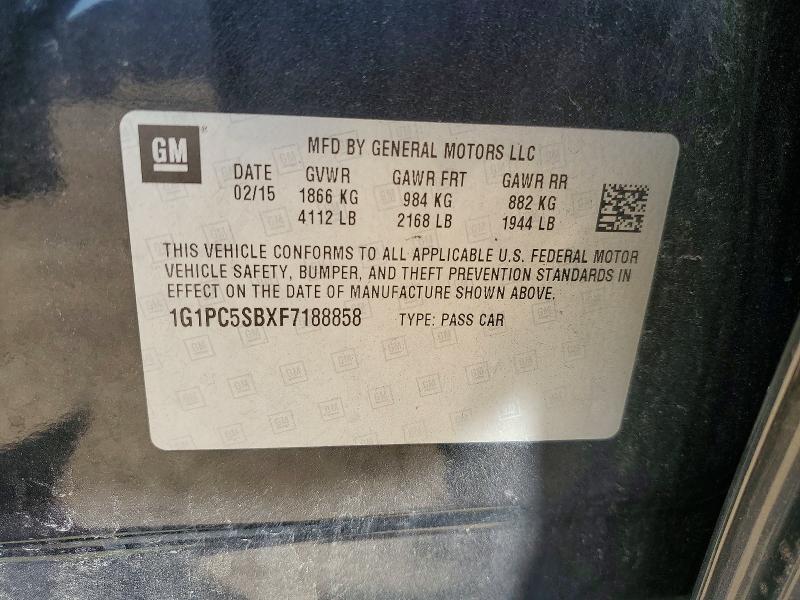 Продажа на аукционе авто 2015 Chevrolet Cruze, vin: 1G1PC5SBXF7188858, номер лота: 53880996