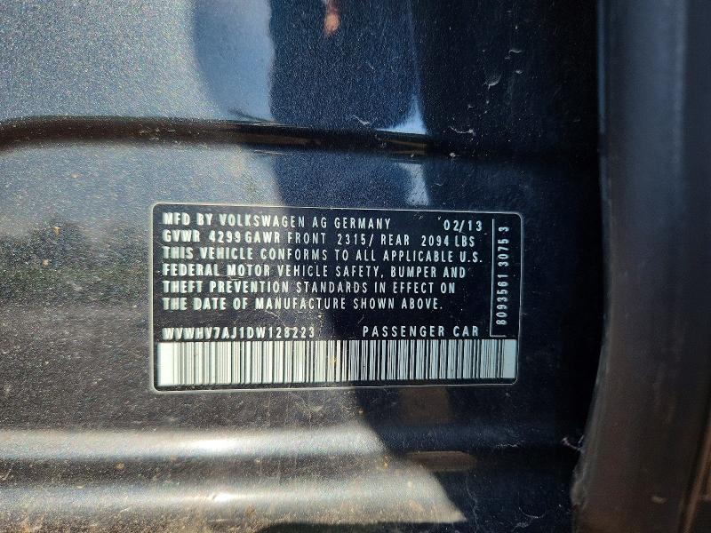 52147486 :رقم المزاد ، WVWHV7AJ1DW128223 vin ، 2013 Volkswagen Gti مزاد بيع