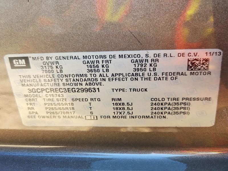 Продажа на аукционе авто 2014 Chevrolet Silverado, vin: 3GCPCREC3EG299631, номер лота: 53906836