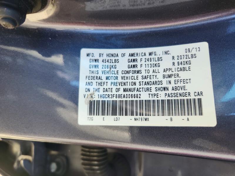 Продажа на аукционе авто 2014 Honda Accord, vin: 1HGCR3F88EA006682, номер лота: 54960536