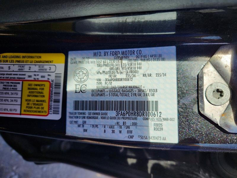 2013 Ford Fusion მანქანა იყიდება აუქციონზე, vin: 3FA6P0HR8DR100612, აუქციონის ნომერი: 52648296