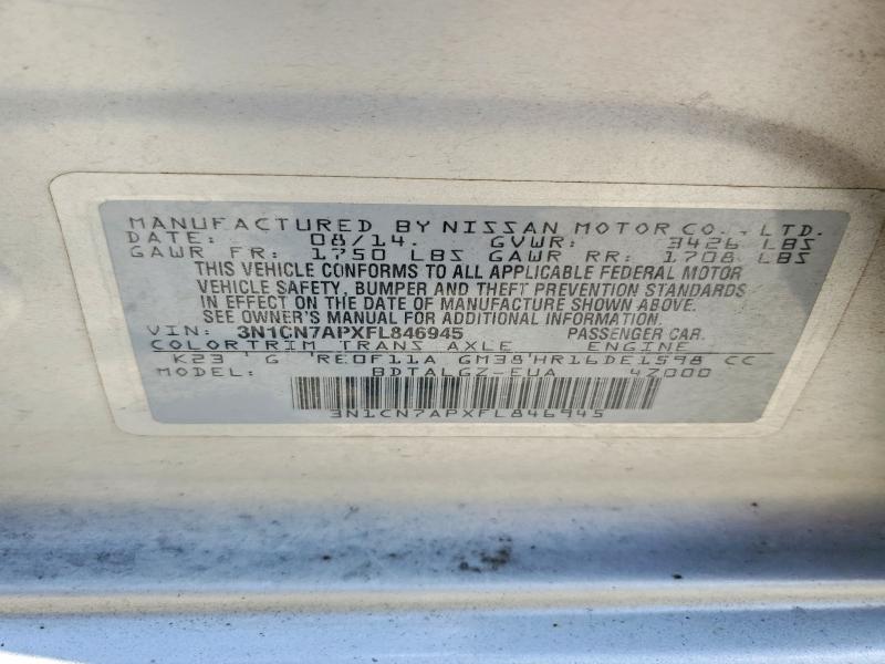 Продаж на аукціоні авто 2015 Nissan Versa, vin: 3N1CN7APXFL846945, номер лоту: 54417356