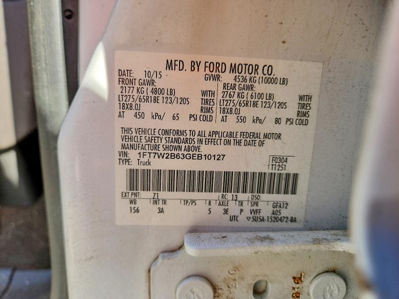 Продажа на аукционе авто 2016 Ford F250, vin: 1FT7W2B63GEB10127, номер лота: 54672486