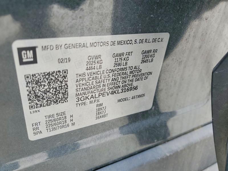 Aukcja sprzedaży 2019 Gmc Terrain, vin: 3GKALPEV4KL316956, numer aukcji: 53178376