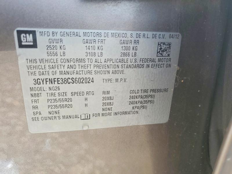 Продаж на аукціоні авто 2012 Cadillac Srx, vin: 3GYFNFE38CS602024, номер лоту: 52951566