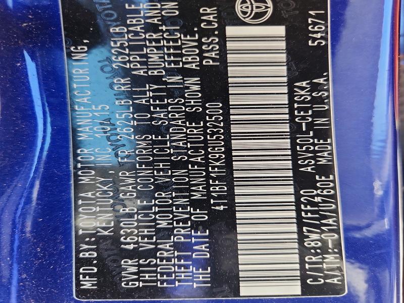 2016 Toyota Camry მანქანა იყიდება აუქციონზე, vin: 4T1BF1FK9GU532500, აუქციონის ნომერი: 52395506
