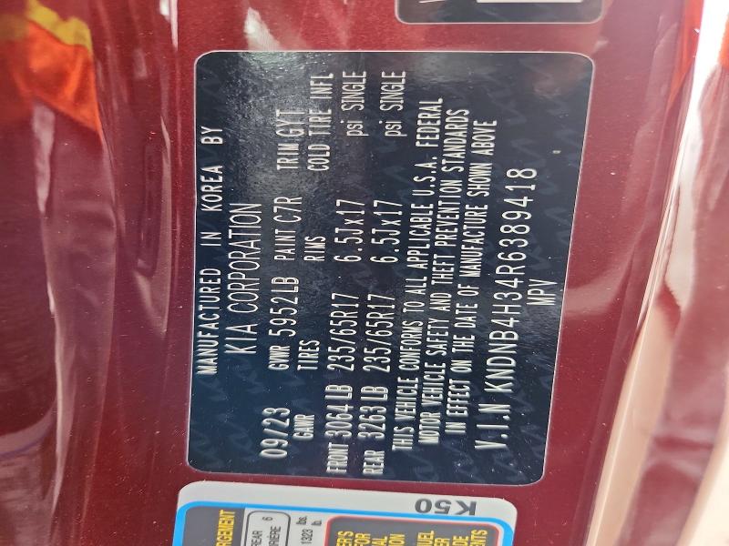 51919666 :رقم المزاد ، KNDNB4H34R6389418 vin ، 2024 Kia Carnival مزاد بيع