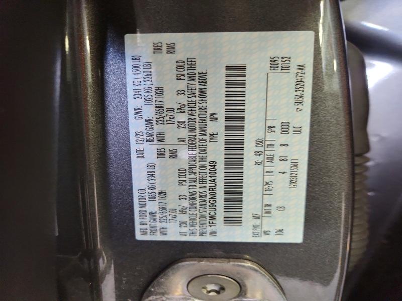 51887686 :رقم المزاد ، 1FMCU9GN0RUA10049 vin ، 2024 Ford Escape مزاد بيع
