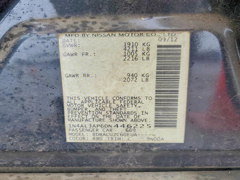 Продаж на аукціоні авто 2013 Nissan Altima, vin: 1N4AL3AP6DN446225, номер лоту: 52586636