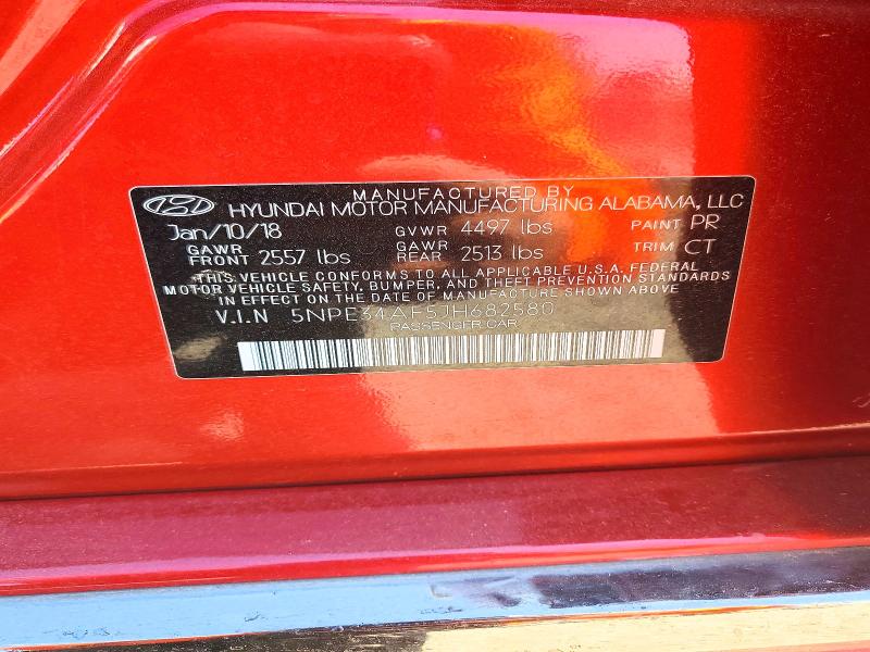 2018 Hyundai Sonata მანქანა იყიდება აუქციონზე, vin: 5NPE34AF5JH682580, აუქციონის ნომერი: 50978166