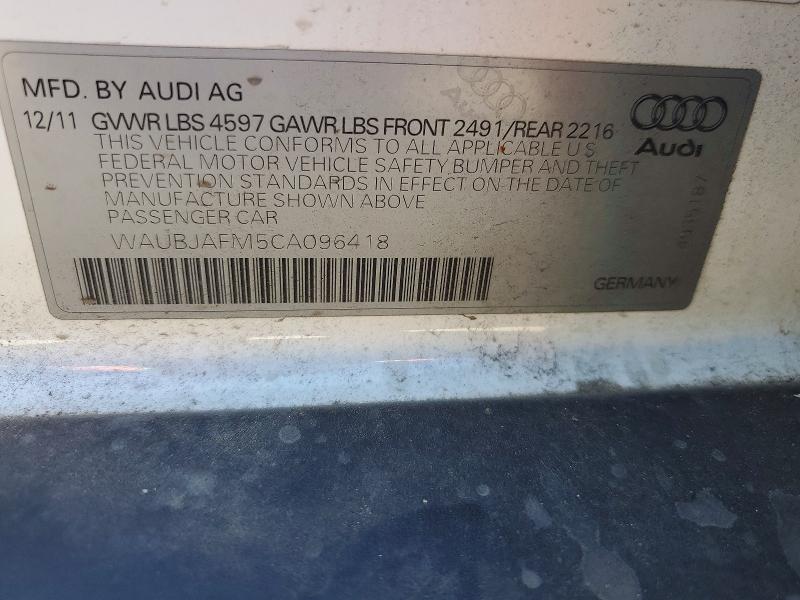 53293416 :رقم المزاد ، WAUBJAFM5CA096418 vin ، 2012 Audi A3 مزاد بيع