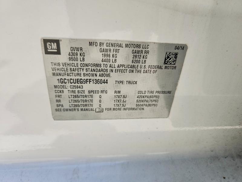 Продажа на аукционе авто 2015 Chevrolet Silverado, vin: 1GC1CUEG9FF136044, номер лота: 54393856