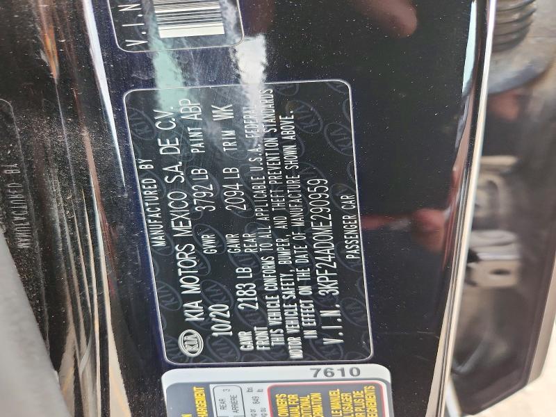 52604716 :رقم المزاد ، 3KPF24AD0ME290959 vin ، 2021 Kia Forte مزاد بيع