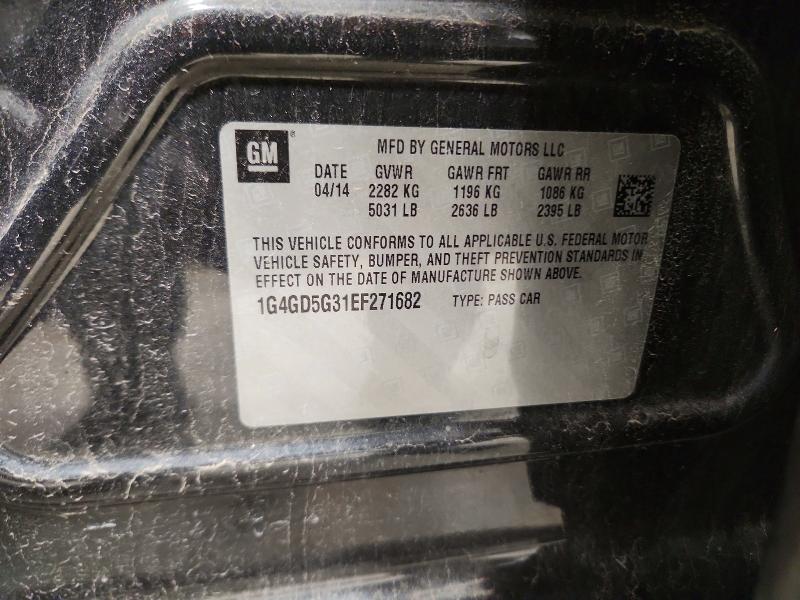 2014 Buick Lacrosse მანქანა იყიდება აუქციონზე, vin: 1G4GD5G31EF271682, აუქციონის ნომერი: 52269356