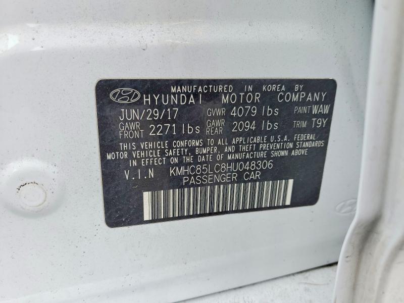 Aukcja sprzedaży 2017 Hyundai Ioniq, vin: KMHC85LC8HU048306, numer aukcji: 52569006