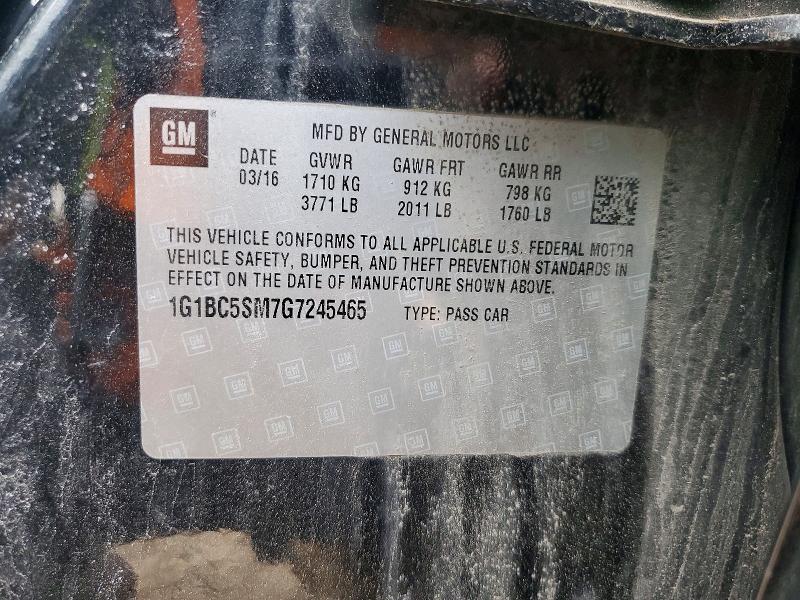 Aukcja sprzedaży 2016 Chevrolet Cruze, vin: 1G1BC5SM7G7245465, numer aukcji: 52521116