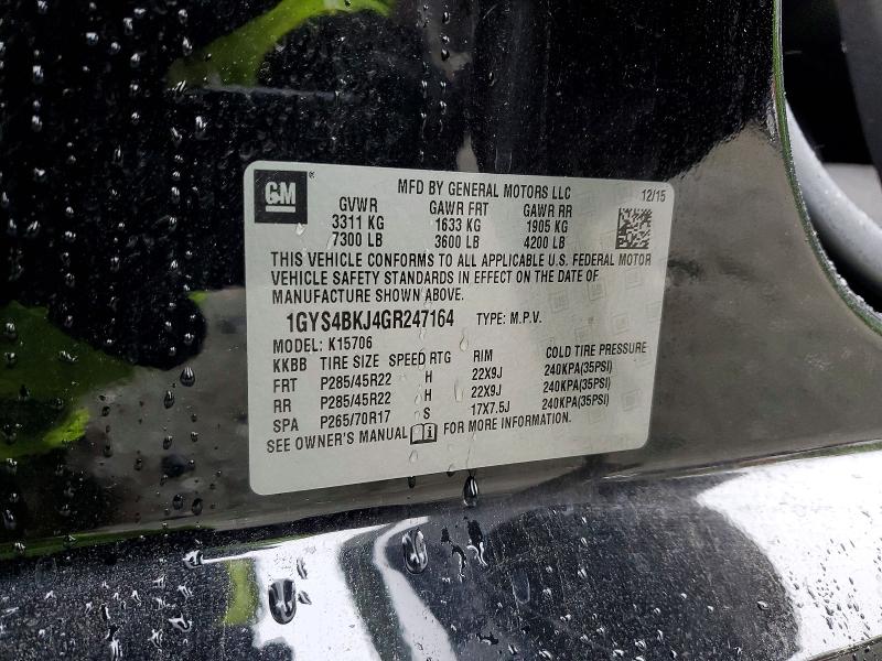 Aukcja sprzedaży 2016 Cadillac Escalade, vin: 1GYS4BKJ4GR247164, numer aukcji: 52367506