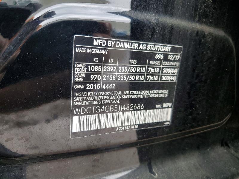 Продажа на аукционе авто 2018 Mercedes-benz Gla, vin: WDCTG4GB5JJ482686, номер лота: 52758656