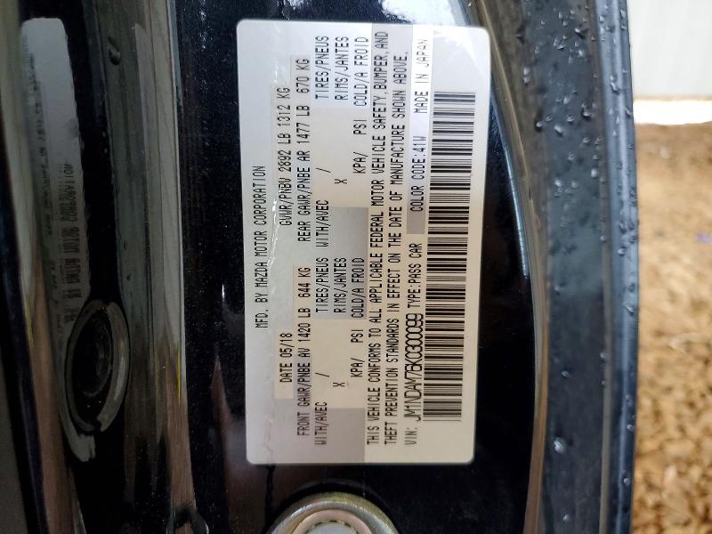 52803126 :رقم المزاد ، JM1NDAM76K0300099 vin ، 2019 Mazda Mx-5 Miata مزاد بيع