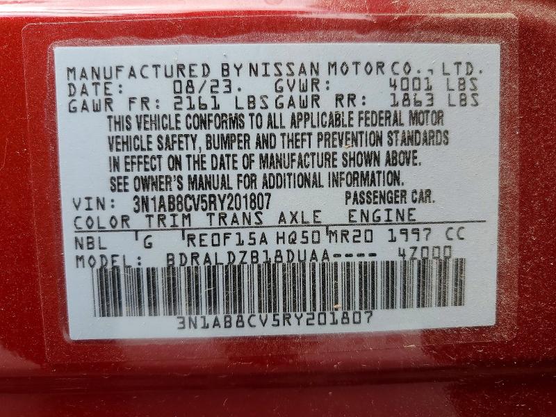 Aukcja sprzedaży 2024 Nissan Sentra, vin: 3N1AB8CV5RY201807, numer aukcji: 52486016