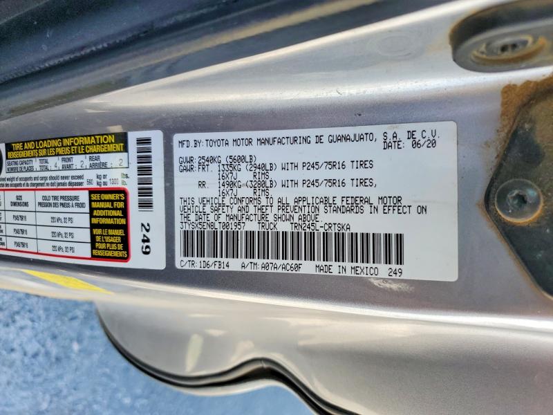 Aukcja sprzedaży 2020 Toyota Tacoma, vin: 3TYSX5EN8LT001957, numer aukcji: 52767026