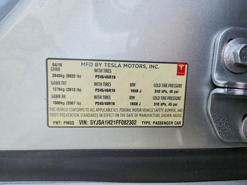 Продажа на аукционе авто 2015 Tesla Model S, vin: 5YJSA1H21FF082302, номер лота: 52237696