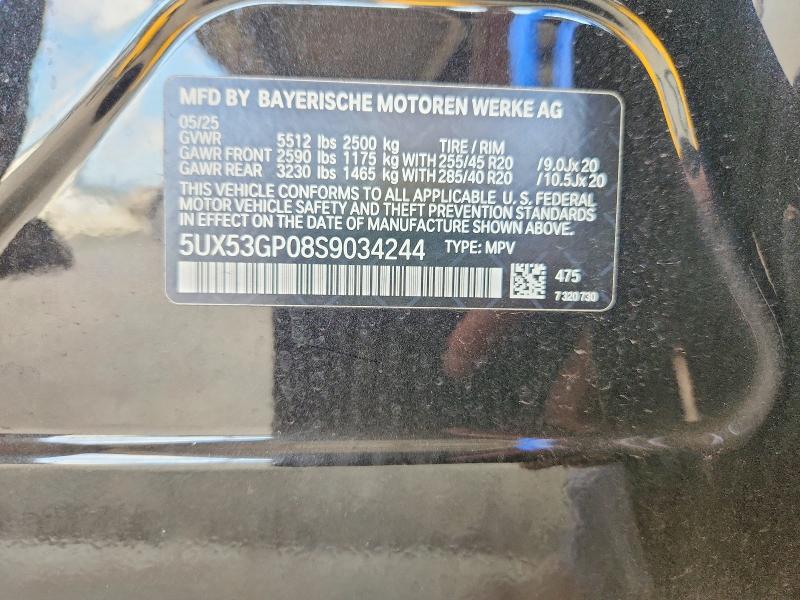 Aukcja sprzedaży 2025 Bmw X3, vin: 5UX53GP08S9034244, numer aukcji: 52464686