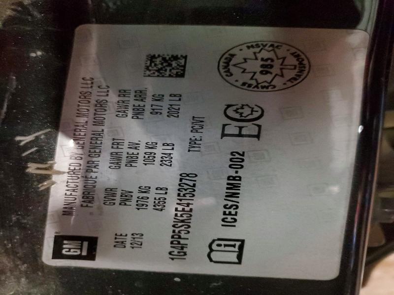 52325436 :رقم المزاد ، 1G4PP5SK5E4153278 vin ، 2014 Buick Verano مزاد بيع