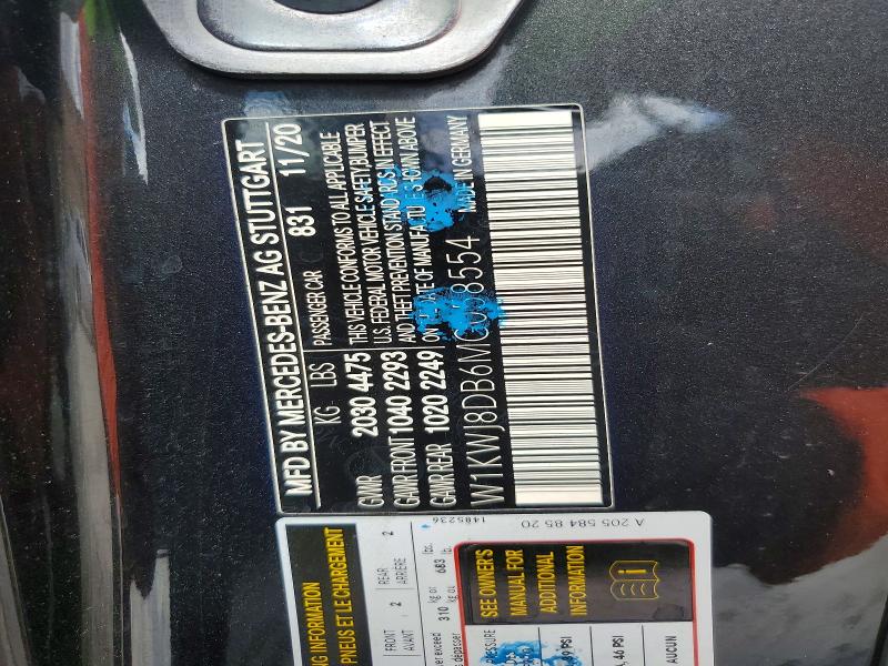 Aukcja sprzedaży 2021 Mercedes-benz C, vin: W1KWJ8DB6MG058554, numer aukcji: 54347396