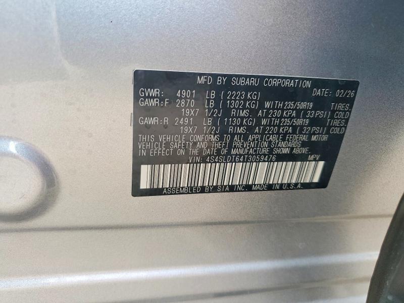 Продаж на аукціоні авто 2026 Subaru Forester, vin: 4S4SLDT64T3059476, номер лоту: 52685106
