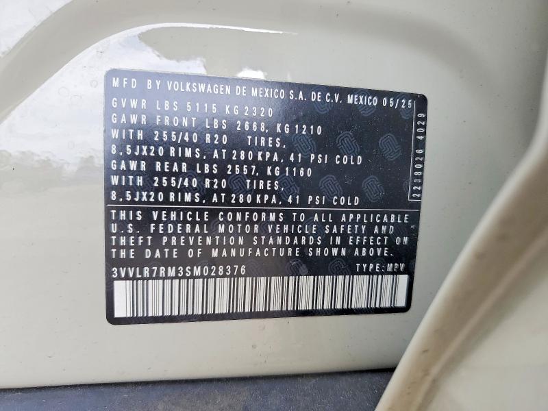 Aukcja sprzedaży 2025 Volkswagen Tiguan, vin: 3VVLR7RM3SM028376, numer aukcji: 53254196
