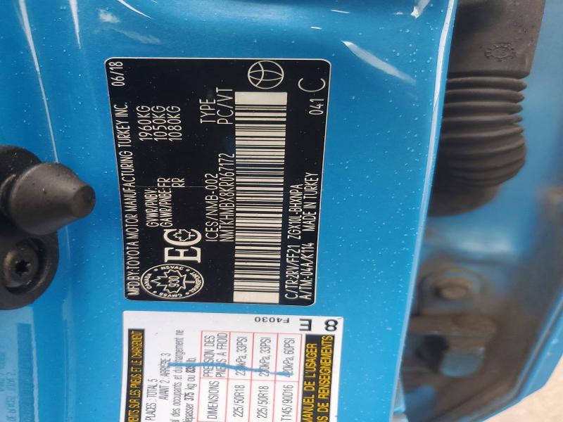 2019 Toyota C-hr მანქანა იყიდება აუქციონზე, vin: NMTKHMBX8KR067172, აუქციონის ნომერი: 55109306