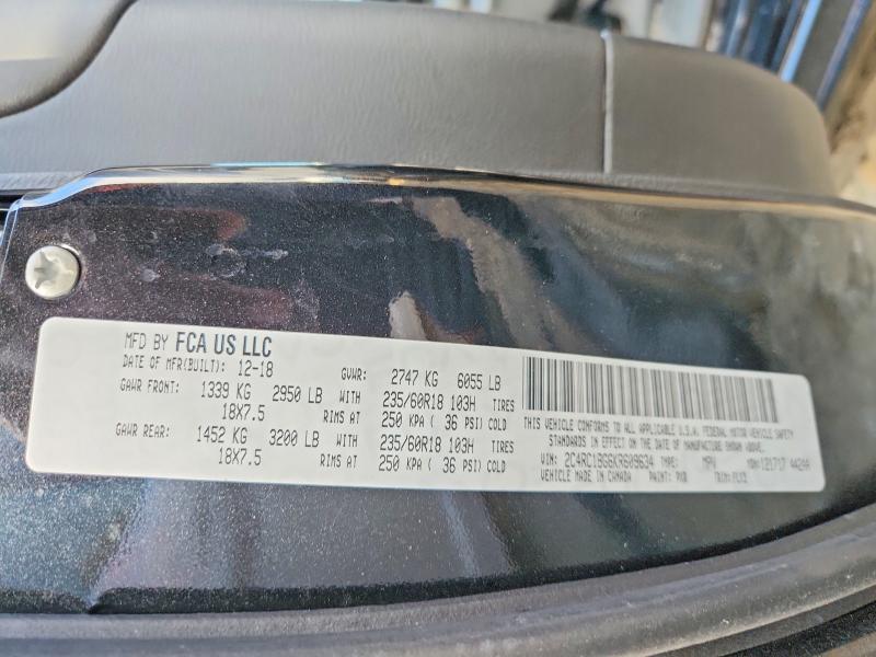 Aukcja sprzedaży 2019 Chrysler Pacifica, vin: 2C4RC1BG6KR609634, numer aukcji: 51600396